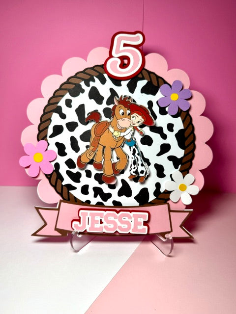 Jessie Cow Girl Inspired Cake Topper