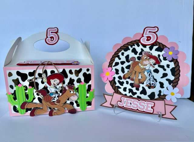 Jessie Cow Girl Inspired Cake Topper